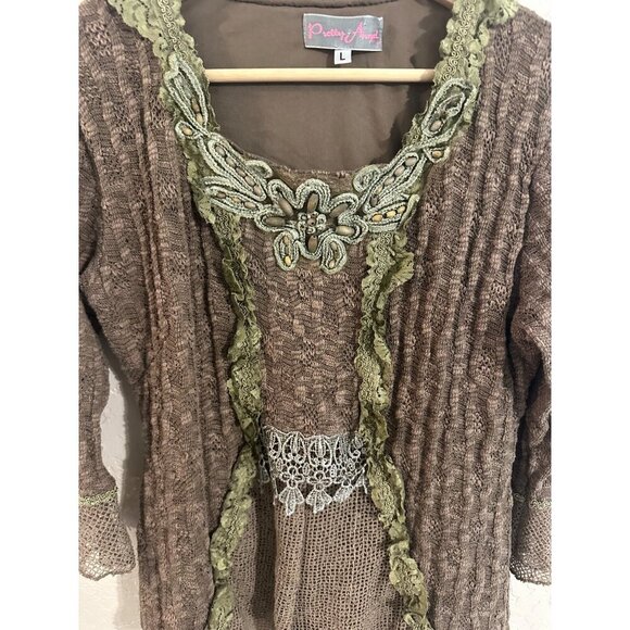 Pretty Angel Y2K Hippie Chic Grunge Lace Top - Picture 6 of 9